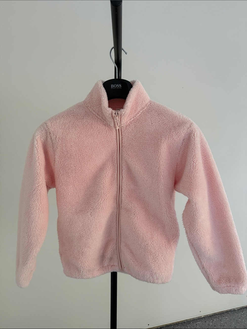 Kids Plush super soft Full-Zip Jacket in Light Pink